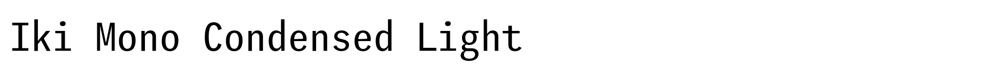 Iki Mono Condensed Light image